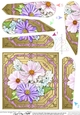 Pretty Flowers on Gold Frame - Fan Pyramage Topper
