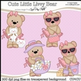 Cute Little Livvy Bear - CU4CU Digital Clip Art Set