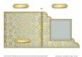 Gold Floral Cut and Fold Corner Card Plain Card Base