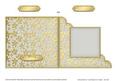 Gold Floral Cut and Fold Corner Card Plain Card Base