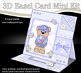 3D Easel Card Mini Kit - Cute Little Austin Bear