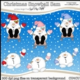 Cute Christmas Snowball Sam - CU4CU Digital Clip Art Set