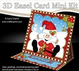 3D Easel Card Mini Kit - Christmas Snowball Sam has has Presents