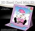 3D Easel Card Mini Kit - Christmas Snowball Sam has has Presents