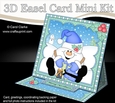 3D Easel Card Mini Kit - Christmas Snowball Sam has has Presents