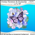 Pretty Flowers & Butterfly - CU4CU Digital Clip Art Set