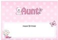 Large DL Happy Birthday AUNT 3D decoupage with Livvy Bear