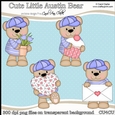 Cute Little Austin Bear - CU4CU Digital Clip Art Set