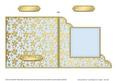 Gold Floral Cut and Fold Corner Card Plain Card Base