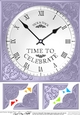 8 x 8 Time to Celebrate Clock Scalloped corner Topper