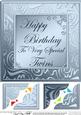 Twins Birthday - 8 x 8 Scalloped Corner Topper
