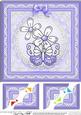 8 x 8 Fluttery Butterfly with Daisies Scalloped corner Topper
