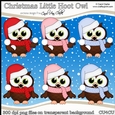 Cute Christmas Little Hoot Owl - CU4CU Digital Clip Art Set