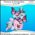 Pretty Flowers & Butterflies - CU4CU Digital Clip Art Set
