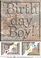 8 x 8 Birthday Boy Set in Stone Scalloped Corner Topper