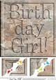 8 x 8 Birthday Girl Set in Stone Scalloped Corner Topper