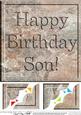8 x 8 Birthday Son Set in Stone Scalloped Corner Topper