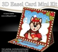 3D Easel Card Mini Kit - Cute Little Christmas Husky Dog