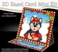 3D Easel Card Mini Kit - Cute Little Christmas Husky Dog