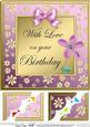 8 x 8 Floral Elegance Birthday Scalloped Corner Topper