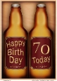 A4 -  Happy Birthday - 70 Today! Beer Bottles Gift Set Card Topper
