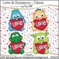 Cute Little Romantic Dinos - CU4CU Digital Clip Art Set