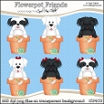 Cute Flowerpot Friends - CU4CU Digital Clip Art Set