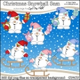Cute Christmas Snowball Sam - CU4CU Digital Clip Art Set