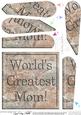 Worlds Greatest Mom Set in Stone Fan Pyramage Topper