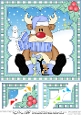 Christmas Rudolph 8 x 8 Scalloped Corner Topper