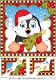 Christmas Penguin 8 x 8 Scalloped Corner Topper