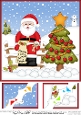 8 x 8 Christmas Santa has decorated the Xmas Tree Scalloped Corner Topper 