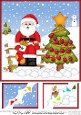8 x 8 Christmas Santa has decorated the Xmas Tree Scalloped Corner Topper