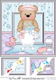 8 x 8 Scalloped Corner Topper - Bathtub Buddies Teddy Bear