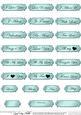Metallic Love and Romance Greetings Text Plates