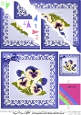 Pansy on Butterfly Lace Scallop Corner side stacker