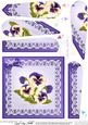 Pansy on Butterfly Lace Fan Pyramage Topper