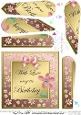 Floral Elegance Birthday Fan Pyramage Topper