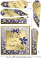 Floral Elegance Birthday Fan Pyramage Topper