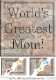 8 x 8 Love Set in Stone Scalloped corner Topper - Worlds Greatest Mum!