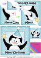 Christmas Penguin Wavy Corner Side Stacker Topper