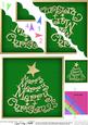 Merry Christmas Tree Scallop Corner Side Stacker Topper