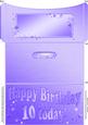 10th Birthday Metallic Age Money or Gift Wallet and Card