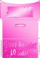 10th Birthday Metallic Age Money or Gift Wallet and Card