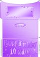 10th Birthday Metallic Age Money or Gift Wallet and Card