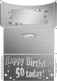 50th Birthday Metallic Age Money or Gift Wallet and Card