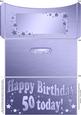 50th Birthday Metallic Age Money or Gift Wallet and Card