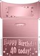 40th Birthday Metallic Age Money or Gift Wallet and Card