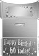 60th Birthday Metallic Age Money or Gift Wallet and Card