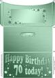 70th Birthday Metallic Age Money or Gift Wallet and Card